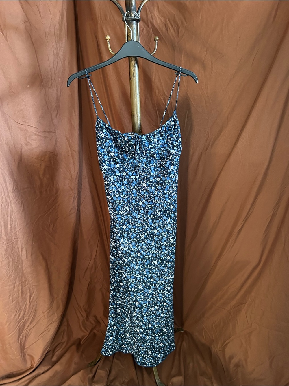Blue Floral Midi Dress